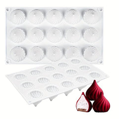15 Cavities Spiral Chocolate Mold 3D Onion Shaped Candy Mold