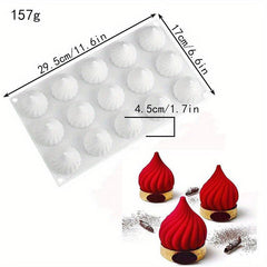 15 Cavities Spiral Chocolate Mold 3D Onion Shaped Candy Mold