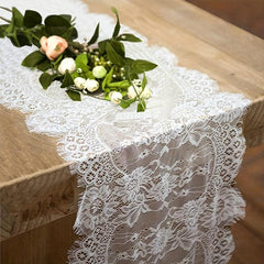 1pc Crochet Lace Table Runner Floral Hollow Out Fabric Long Dresser