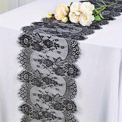1pc Crochet Lace Table Runner Floral Hollow Out Fabric Long Dresser