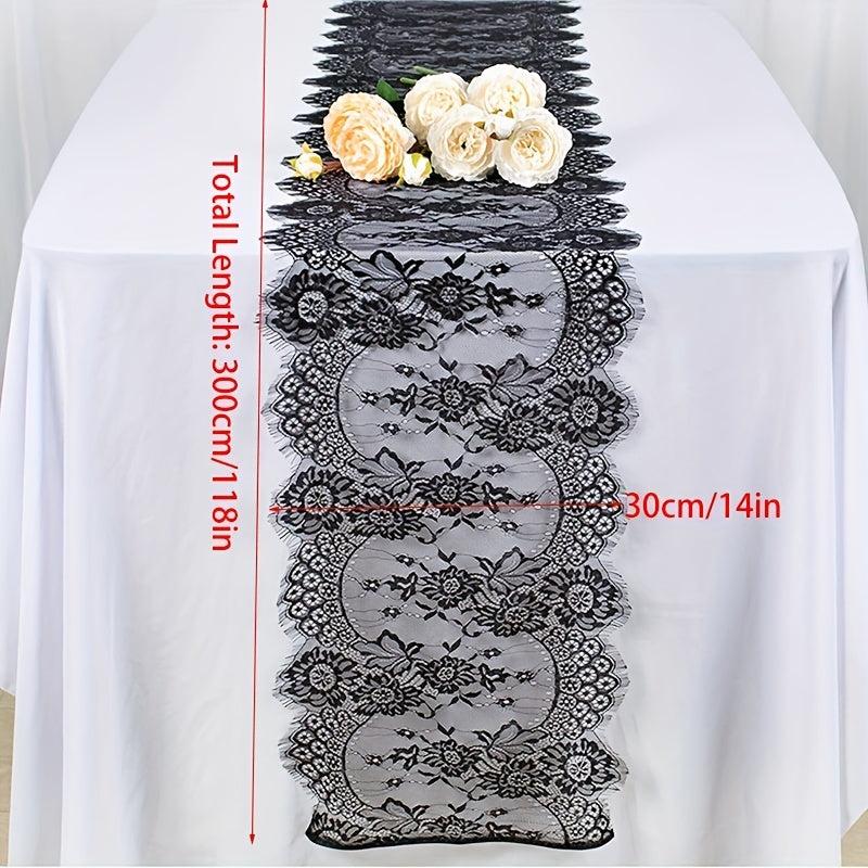 1pc Crochet Lace Table Runner Floral Hollow Out Fabric Long Dresser