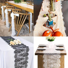 1pc Crochet Lace Table Runner Floral Hollow Out Fabric Long Dresser