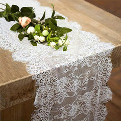 1pc Crochet Lace Table Runner Floral Hollow Out Fabric Long Dresser