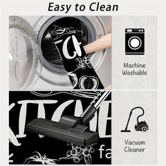 1pc Printed Kitchen Rugs Absorbent Non Slip Stain Resistant Floor Mat