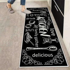 1pc Printed Kitchen Rugs Absorbent Non Slip Stain Resistant Floor Mat