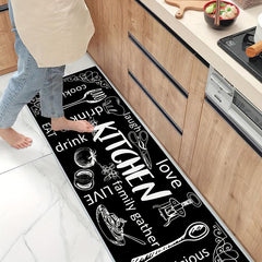 1pc Printed Kitchen Rugs Absorbent Non Slip Stain Resistant Floor Mat
