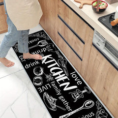 1pc Printed Kitchen Rugs Absorbent Non Slip Stain Resistant Floor Mat