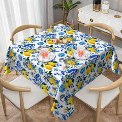 Lemon Fruit Tablecloth Wrinkle Table Cloth Spring Summer Decor