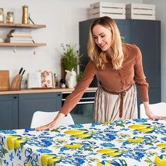 Lemon Fruit Tablecloth Wrinkle Table Cloth Spring Summer Decor
