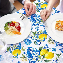 Lemon Fruit Tablecloth Wrinkle Table Cloth Spring Summer Decor