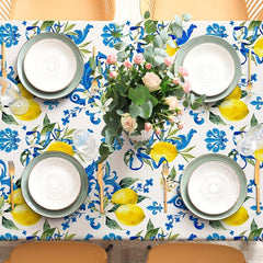 Lemon Fruit Tablecloth Wrinkle Table Cloth Spring Summer Decor