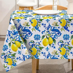 Lemon Fruit Tablecloth Wrinkle Table Cloth Spring Summer Decor