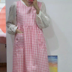 Linen Apron With Pockets for Chef Gardening Cooking Baking