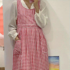 Linen Apron With Pockets for Chef Gardening Cooking Baking