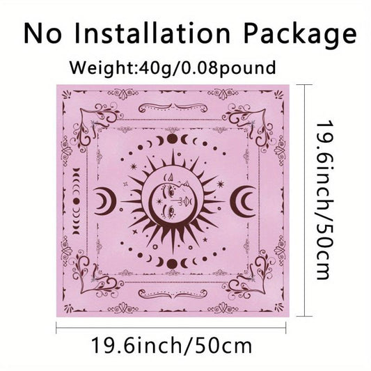 Pink Tarot Cloth Sun Moon Phase Altar Cloth Starry Tarb Oracle Card Tablecloth