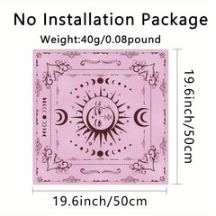 Pink Tarot Cloth Sun Moon Phase Altar Cloth Starry Tarb Oracle Card Tablecloth