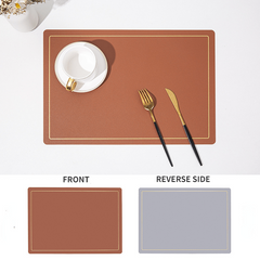 1pc Leather Placemat Western Placemat Table Pad Heat Insulation Pad