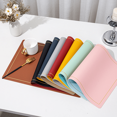 1pc Leather Placemat Western Placemat Table Pad Heat Insulation Pad