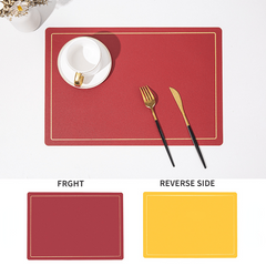 1pc Leather Placemat Western Placemat Table Pad Heat Insulation Pad