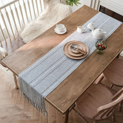 Polyester Table Runner Nordic Geometric Style Solid Table Cover