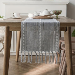 Polyester Table Runner Nordic Geometric Style Solid Table Cover