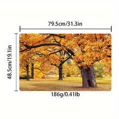 Thanksgiving Kitchen Rugs Autumn Leaves Non Slip Comfort Standing Mats