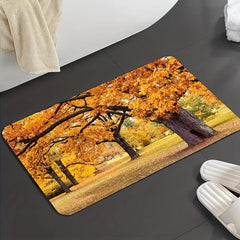 Thanksgiving Kitchen Rugs Autumn Leaves Non Slip Comfort Standing Mats