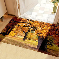 Thanksgiving Kitchen Rugs Autumn Leaves Non Slip Comfort Standing Mats