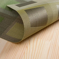 1pc Woven Teslin Placemats Contrast Washable Reusable Anti-fouling Table Mats
