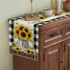 Sun Flower Table Runner Hello Sunshine Truck TV Cabinet Cover