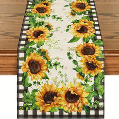 Sun Flower Table Runner Hello Sunshine Truck TV Cabinet Cover
