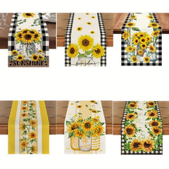 Sun Flower Table Runner Hello Sunshine Truck TV Cabinet Cover