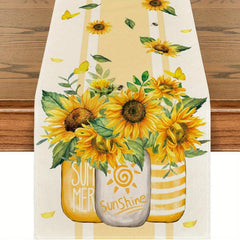 Sun Flower Table Runner Hello Sunshine Truck TV Cabinet Cover