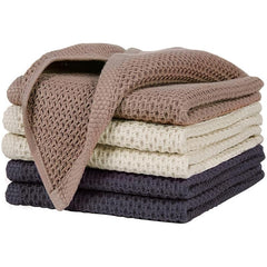 6pcs Honeycomb Absorbent Rag Kitchen Cleaning Dishcloth Scouring Pad Towel