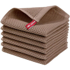 6pcs Honeycomb Absorbent Rag Kitchen Cleaning Dishcloth Scouring Pad Towel