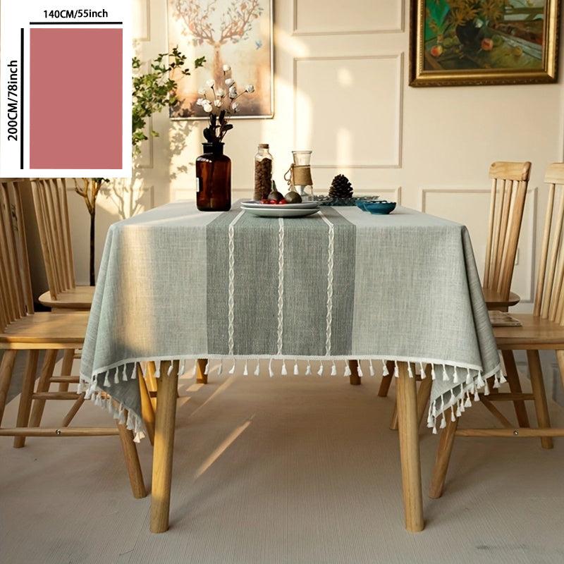 Boho Ethnic Style Tablecloth with Runner, Washable, for Picnics and Camping