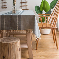 Boho Ethnic Style Tablecloth with Runner, Washable, for Picnics and Camping