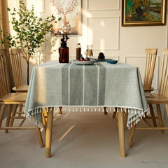 Boho Ethnic Style Tablecloth with Runner, Washable, for Picnics and Camping