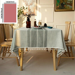 Boho Ethnic Style Tablecloth with Runner, Washable, for Picnics and Camping
