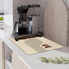 Polyester Drying Mat Geometric Printed Placemat Coffee Maker Dirty Resistant Pad