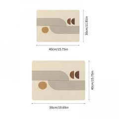 Polyester Drying Mat Geometric Printed Placemat Coffee Maker Dirty Resistant Pad