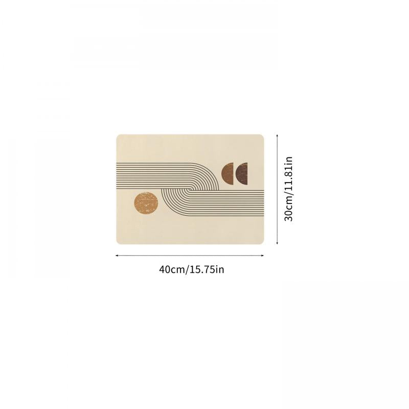 Polyester Drying Mat Geometric Printed Placemat Coffee Maker Dirty Resistant Pad