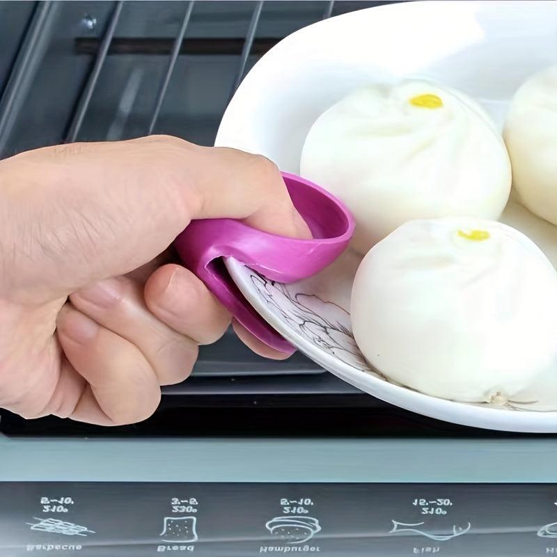 3pcs Silicone Oven Mitts Heat Resistant Finger Cots Kitchen Gloves & Tongs