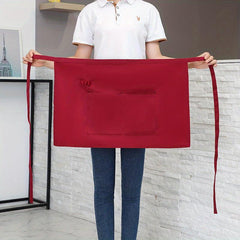Stylish Half Waist Apron with Pockets for Home Kitchen Pub Cafe