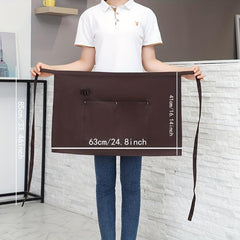 Stylish Half Waist Apron with Pockets for Home Kitchen Pub Cafe