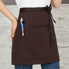 Stylish Half Waist Apron with Pockets for Home Kitchen Pub Cafe