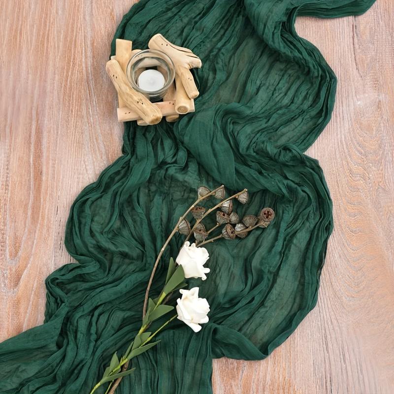 Polyvinegar Wrinkle Table Runner Cheesecloth Bohemian Decoration