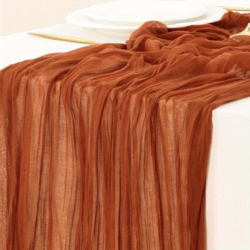 Polyvinegar Wrinkle Table Runner Cheesecloth Bohemian Decoration