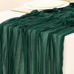 Polyvinegar Wrinkle Table Runner Cheesecloth Bohemian Decoration