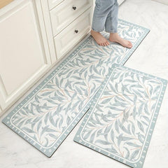 Cushioned Leaf Vine Kitchen Rug Non Slip Anti Fatigue Waterproof